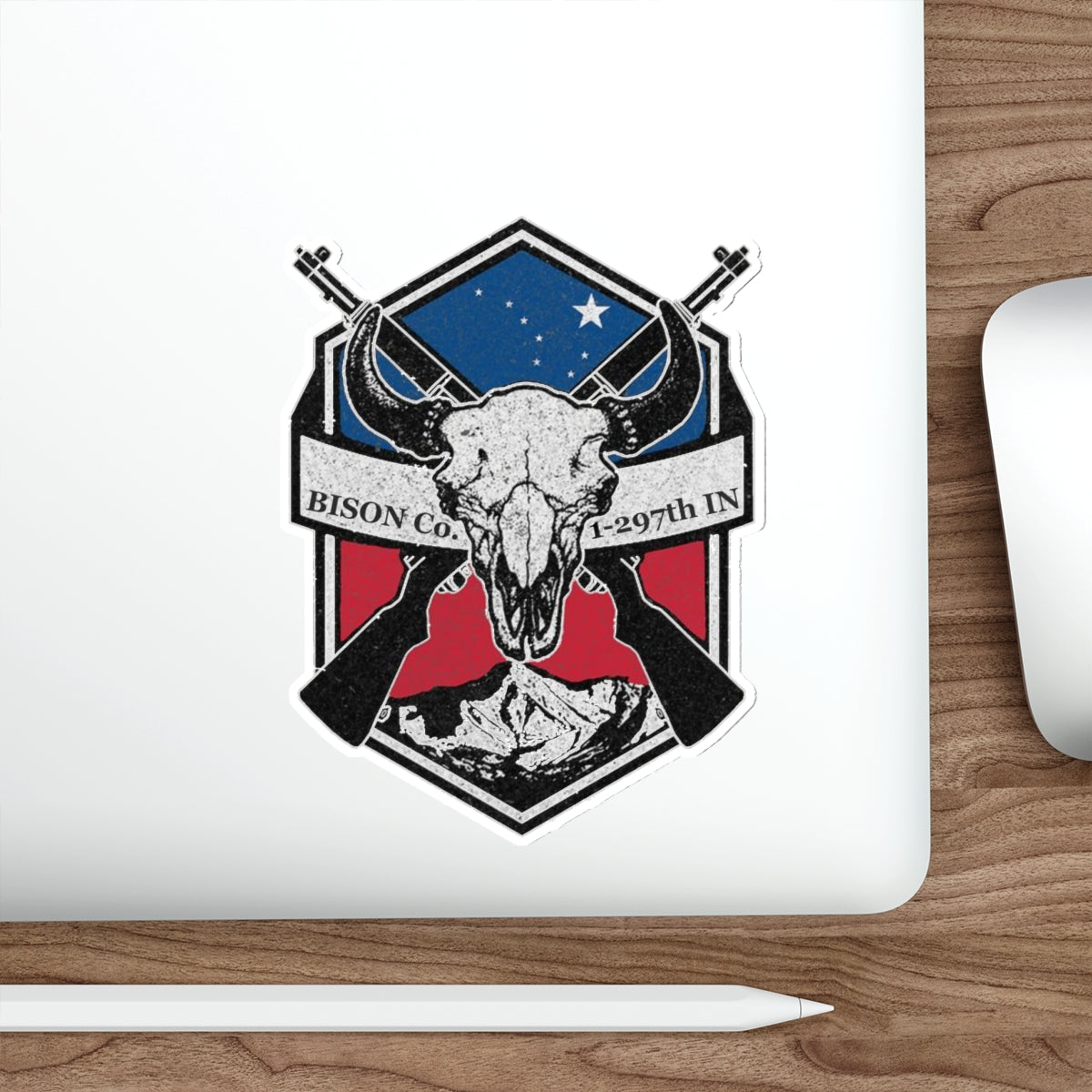 Bison Co 1-297th IN Die-Cut Sticker