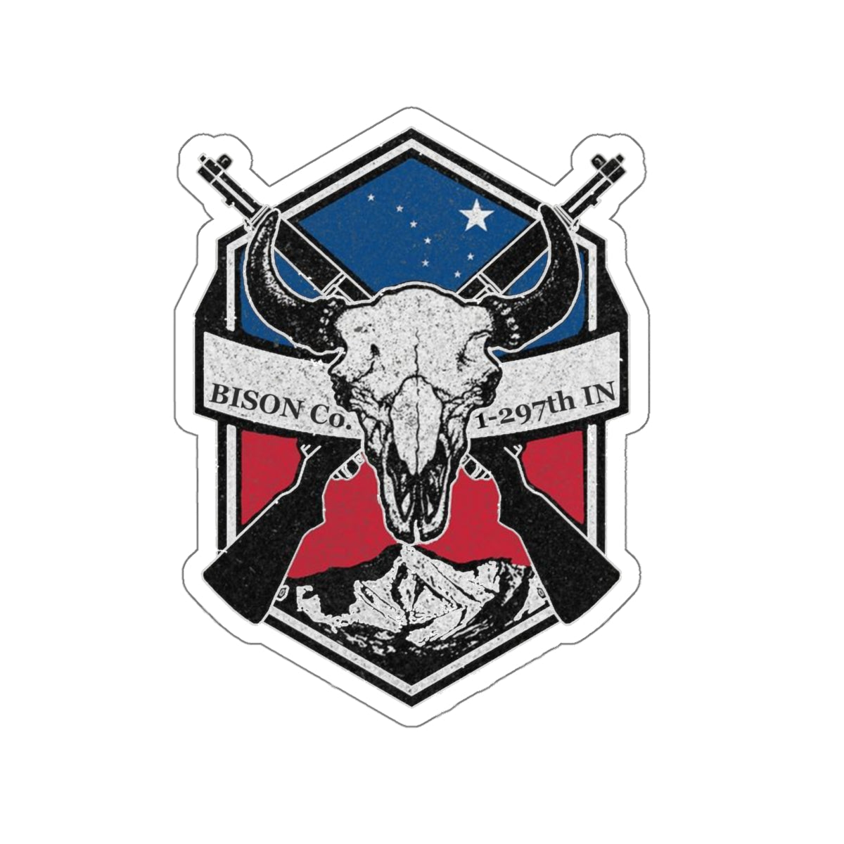 Bison Co 1-297th IN Die-Cut Sticker