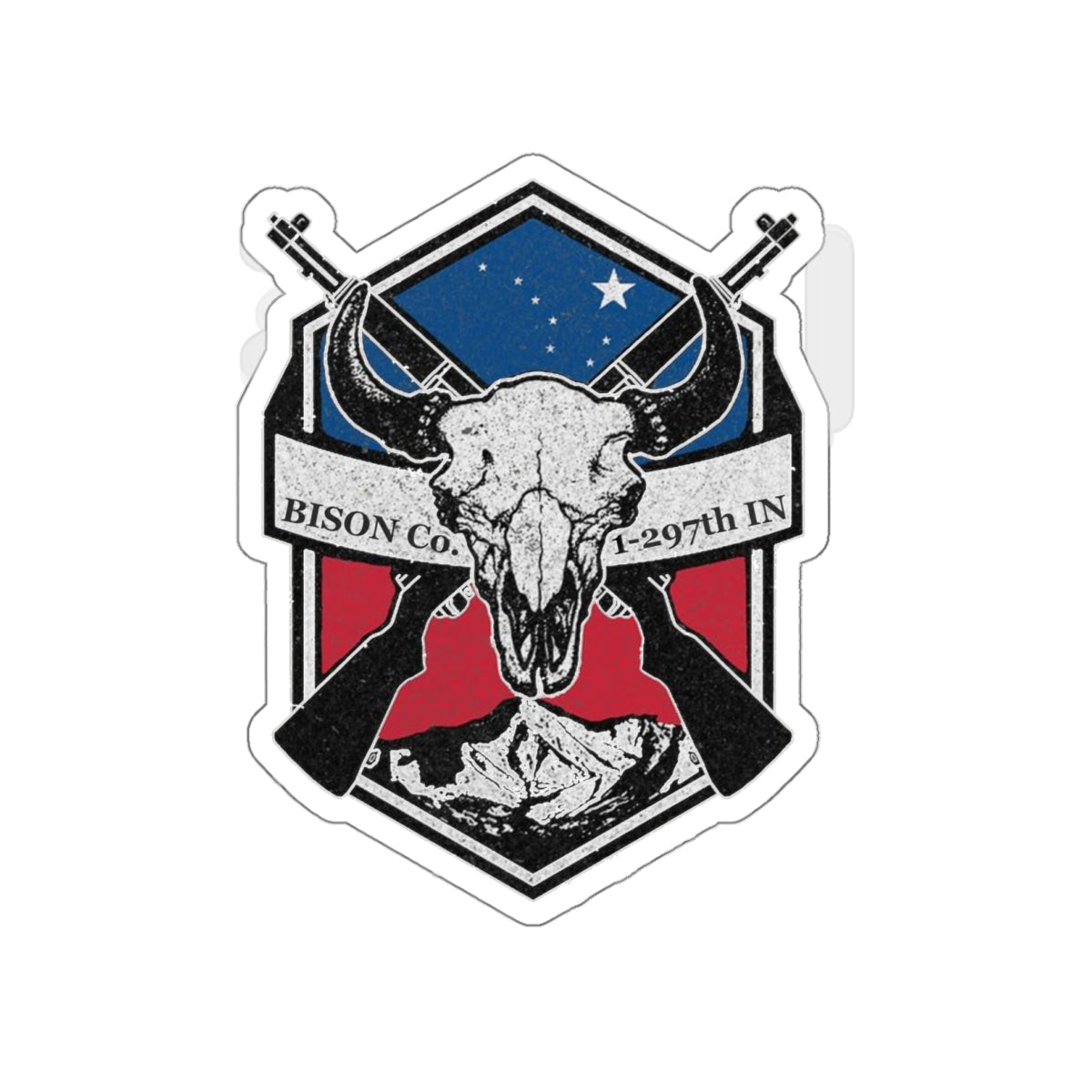 Bison Co 1-297th IN Die-Cut Sticker